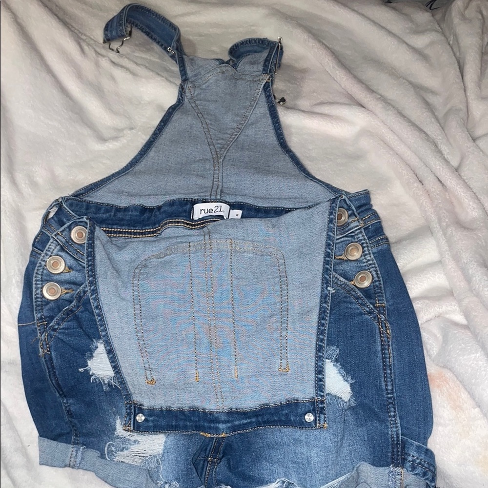 Rue21 Blue Denim Overalls with Adjustable Straps